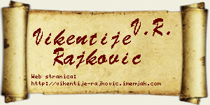 Vikentije Rajković vizit kartica